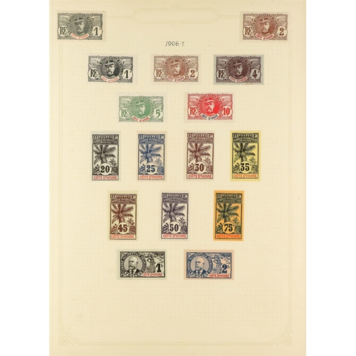 540 - FRENCH COLONIES IVORY COAST 1892 - 1944 COLLECTION of mint stamps on album pages, many sets, 'back o... 