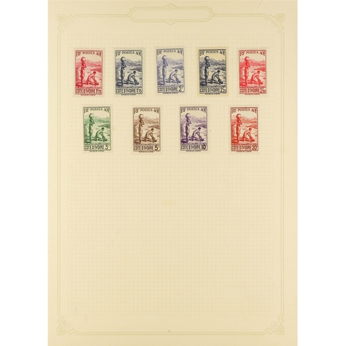 540 - FRENCH COLONIES IVORY COAST 1892 - 1944 COLLECTION of mint stamps on album pages, many sets, 'back o... 