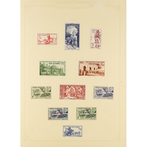 540 - FRENCH COLONIES IVORY COAST 1892 - 1944 COLLECTION of mint stamps on album pages, many sets, 'back o... 