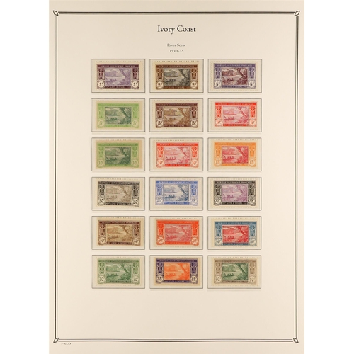 541 - FRENCH COLONIES IVORY COAST 1892 - 1944 COLLECTION of 220+ mint / much never hinged mint stamps on P... 