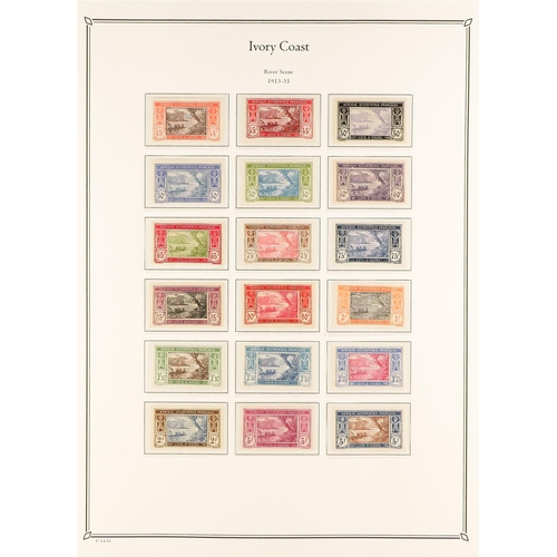 541 - FRENCH COLONIES IVORY COAST 1892 - 1944 COLLECTION of 220+ mint / much never hinged mint stamps on P... 