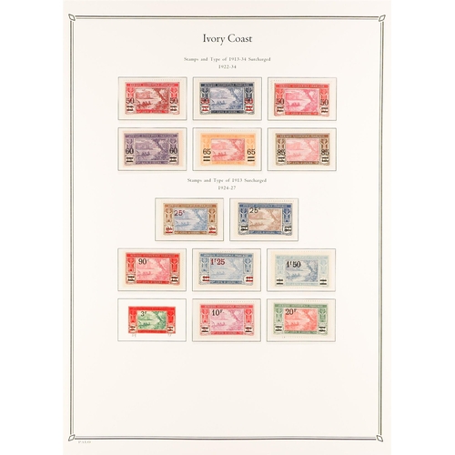 541 - FRENCH COLONIES IVORY COAST 1892 - 1944 COLLECTION of 220+ mint / much never hinged mint stamps on P... 