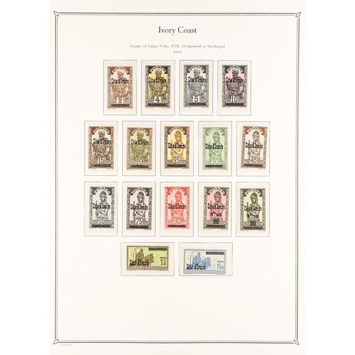 541 - FRENCH COLONIES IVORY COAST 1892 - 1944 COLLECTION of 220+ mint / much never hinged mint stamps on P... 