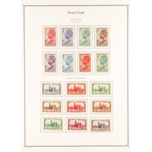 541 - FRENCH COLONIES IVORY COAST 1892 - 1944 COLLECTION of 220+ mint / much never hinged mint stamps on P... 