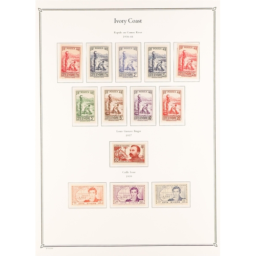 541 - FRENCH COLONIES IVORY COAST 1892 - 1944 COLLECTION of 220+ mint / much never hinged mint stamps on P... 