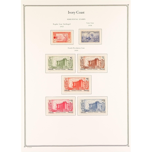 541 - FRENCH COLONIES IVORY COAST 1892 - 1944 COLLECTION of 220+ mint / much never hinged mint stamps on P... 