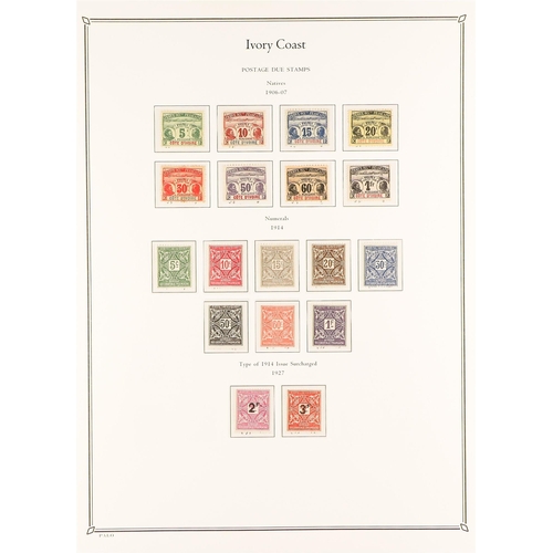 541 - FRENCH COLONIES IVORY COAST 1892 - 1944 COLLECTION of 220+ mint / much never hinged mint stamps on P... 