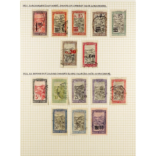 543 - FRENCH COLONIES MADAGASCAR 1919 - 1956 COLLECTION of mint & used stamps on album pages near- complet... 