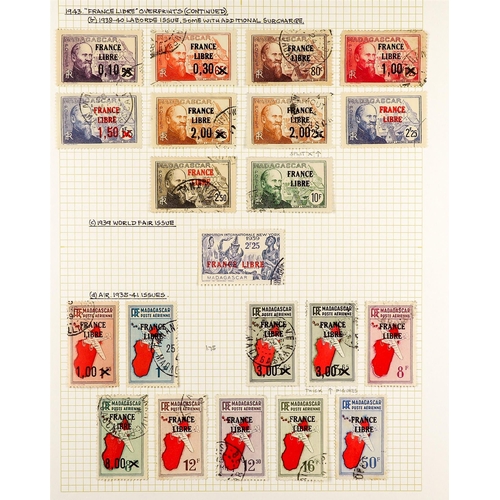 543 - FRENCH COLONIES MADAGASCAR 1919 - 1956 COLLECTION of mint & used stamps on album pages near- complet... 