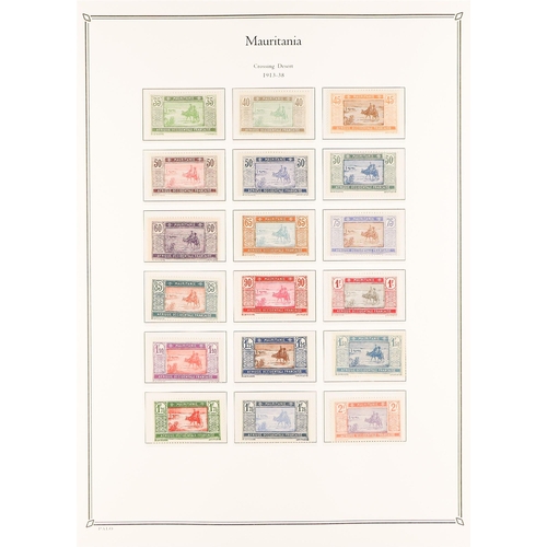 544 - FRENCH COLONIES MAURITANIA 1906 - 1946 COLLECTION of 160+ mint / mostly never hinged mint stamps on ... 