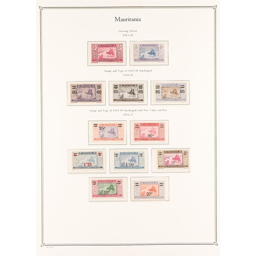 544 - FRENCH COLONIES MAURITANIA 1906 - 1946 COLLECTION of 160+ mint / mostly never hinged mint stamps on ... 