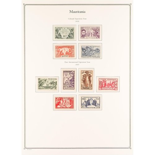 544 - FRENCH COLONIES MAURITANIA 1906 - 1946 COLLECTION of 160+ mint / mostly never hinged mint stamps on ... 