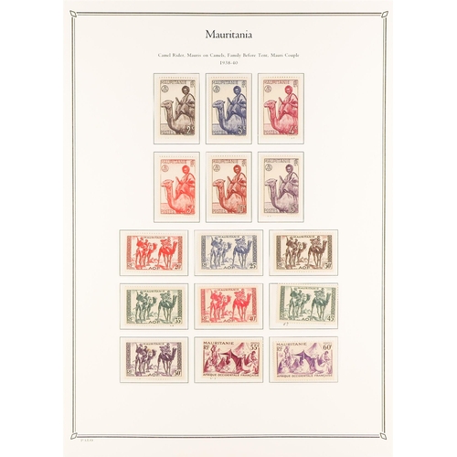 544 - FRENCH COLONIES MAURITANIA 1906 - 1946 COLLECTION of 160+ mint / mostly never hinged mint stamps on ... 