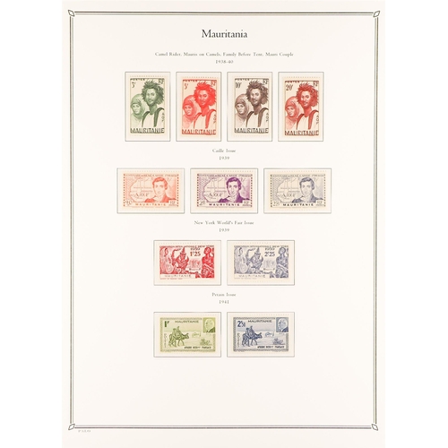 544 - FRENCH COLONIES MAURITANIA 1906 - 1946 COLLECTION of 160+ mint / mostly never hinged mint stamps on ... 