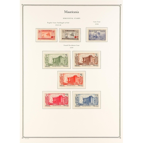 544 - FRENCH COLONIES MAURITANIA 1906 - 1946 COLLECTION of 160+ mint / mostly never hinged mint stamps on ... 