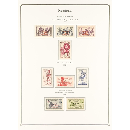 544 - FRENCH COLONIES MAURITANIA 1906 - 1946 COLLECTION of 160+ mint / mostly never hinged mint stamps on ... 