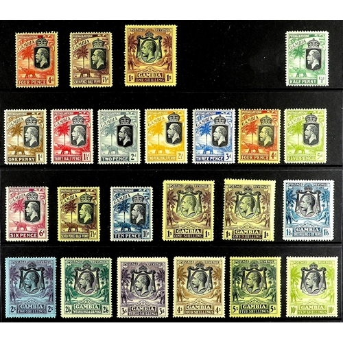 562 - GAMBIA 1912 - 1929 COLLECTION of over 50 mint stamps on protective pages, 1912-22 Wmk Mult CA set wi... 