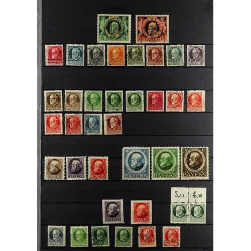 564 - GERMAN STATES BAVARIA 1849 - 1920 collection of around 380 used stamps on protective pages, imperfs ... 