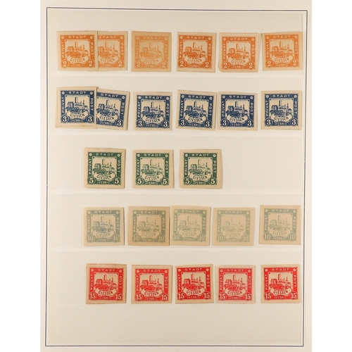 568 - GERMAN LOCALS GIESSEN LOCAL STAMPS 1887-1889 collection of 220+ mint stamps, many sets. Cat  €1270. ... 