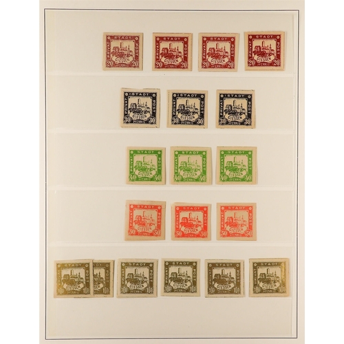 568 - GERMAN LOCALS GIESSEN LOCAL STAMPS 1887-1889 collection of 220+ mint stamps, many sets. Cat  €1270. ... 