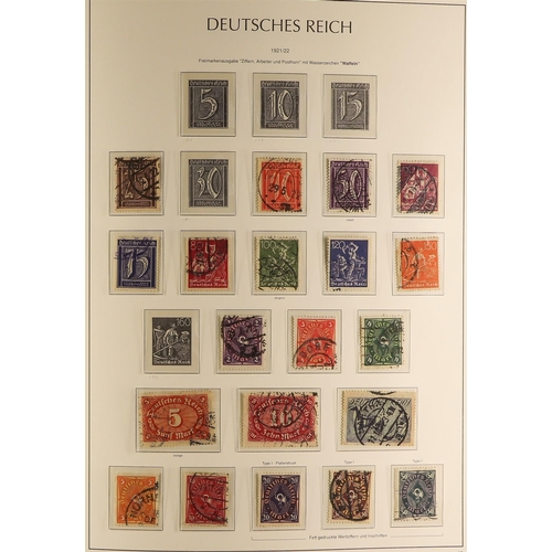 570 - GERMANY 1872 - 1932 USED COLLECTION of over 400 stamps in hingeless album, many high / top values, m... 