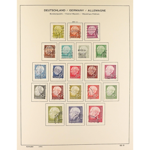 580 - GERMANY 1948 - 1968 FINE USED COLLECTION in a Schaubek Germany album, with West Germany, Berlin, Rus... 