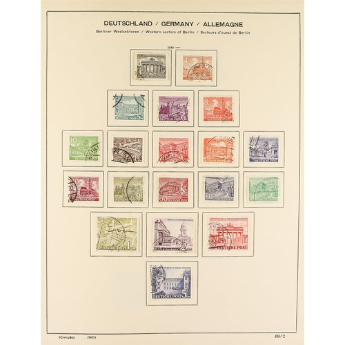 580 - GERMANY 1948 - 1968 FINE USED COLLECTION in a Schaubek Germany album, with West Germany, Berlin, Rus... 