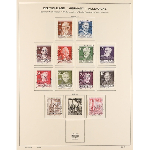 580 - GERMANY 1948 - 1968 FINE USED COLLECTION in a Schaubek Germany album, with West Germany, Berlin, Rus... 