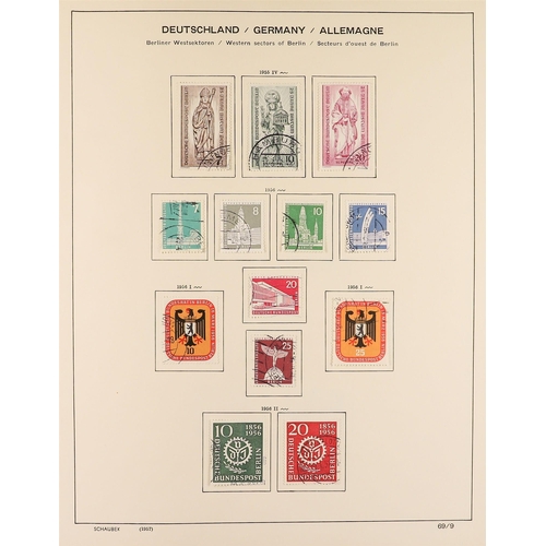 580 - GERMANY 1948 - 1968 FINE USED COLLECTION in a Schaubek Germany album, with West Germany, Berlin, Rus... 