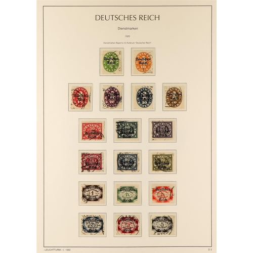 583 - GERMANY OFFICIAL STAMPS 1903 - 1944 COLLECTION of used stamps, near- complete for the period, s.t.c ... 