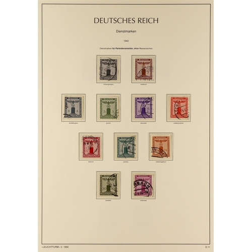 583 - GERMANY OFFICIAL STAMPS 1903 - 1944 COLLECTION of used stamps, near- complete for the period, s.t.c ... 