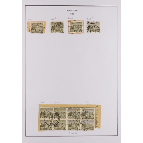 586 - GERMANY - BERLIN 1948 - 1990 FLAWS / VARIETIES COLLECTION of mint (mostly never hinged) and used sta... 