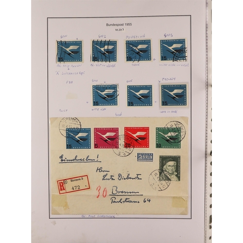 589 - GERMANY WEST 1949 - 1959 SPECIALIZED COLLECTION of mainly used, also some mint / never hinged mint, ... 