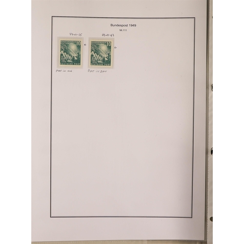 589 - GERMANY WEST 1949 - 1959 SPECIALIZED COLLECTION of mainly used, also some mint / never hinged mint, ... 