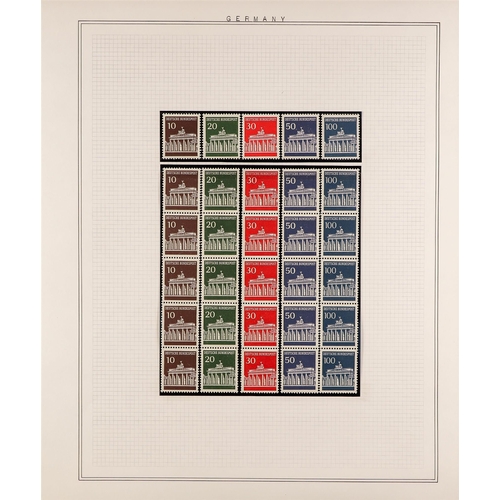 590 - GERMANY WEST 1949 - 1970 NEVER HINGED MINT COLLECTION of around 380 stamps & miniature sheets on alb... 