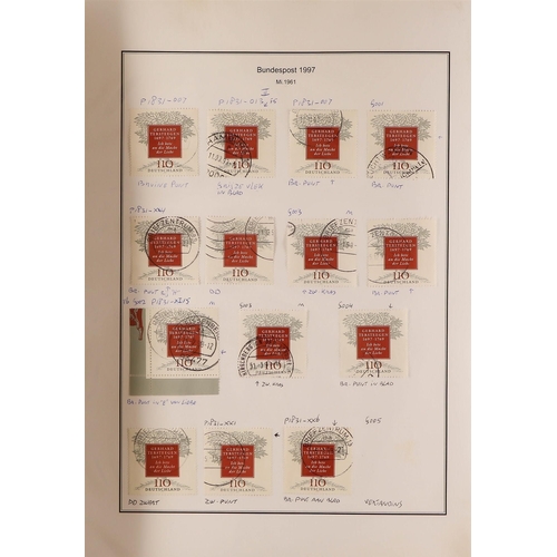 595 - GERMANY WEST 1996 - 1999 SPECIALIZED COLLECTION of over 2000 mint, never hinged mint and used stamps... 