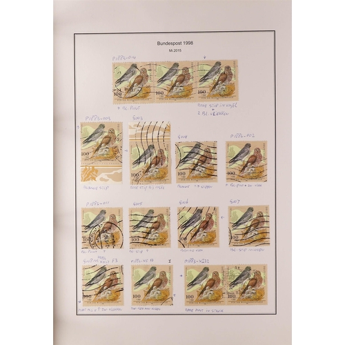 595 - GERMANY WEST 1996 - 1999 SPECIALIZED COLLECTION of over 2000 mint, never hinged mint and used stamps... 