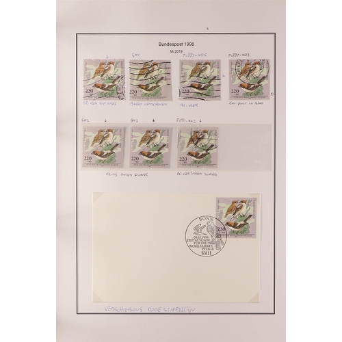 595 - GERMANY WEST 1996 - 1999 SPECIALIZED COLLECTION of over 2000 mint, never hinged mint and used stamps... 