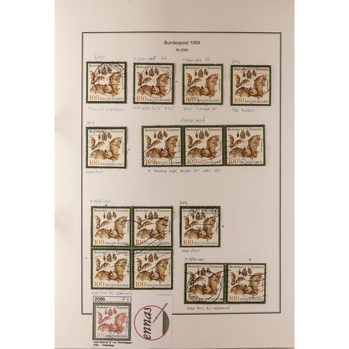 595 - GERMANY WEST 1996 - 1999 SPECIALIZED COLLECTION of over 2000 mint, never hinged mint and used stamps... 