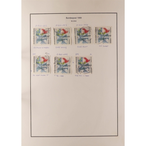 595 - GERMANY WEST 1996 - 1999 SPECIALIZED COLLECTION of over 2000 mint, never hinged mint and used stamps... 