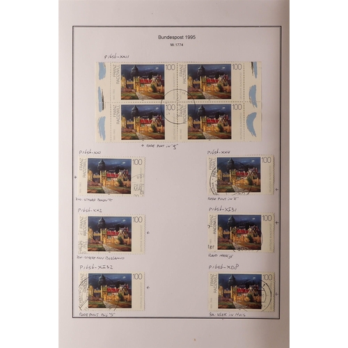 595 - GERMANY WEST 1996 - 1999 SPECIALIZED COLLECTION of over 2000 mint, never hinged mint and used stamps... 