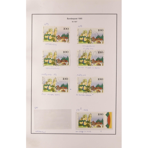 595 - GERMANY WEST 1996 - 1999 SPECIALIZED COLLECTION of over 2000 mint, never hinged mint and used stamps... 