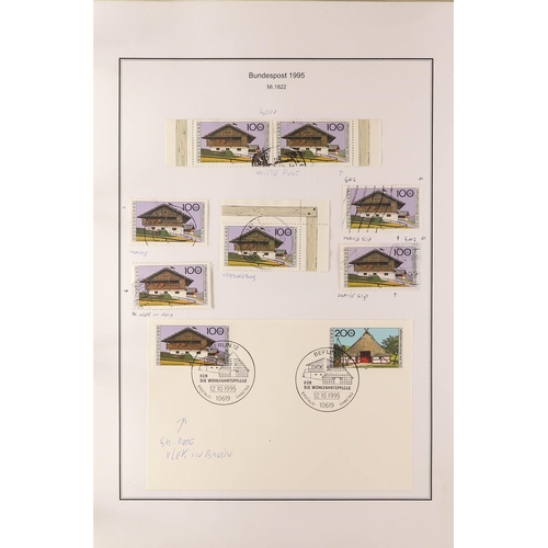 595 - GERMANY WEST 1996 - 1999 SPECIALIZED COLLECTION of over 2000 mint, never hinged mint and used stamps... 