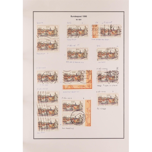 595 - GERMANY WEST 1996 - 1999 SPECIALIZED COLLECTION of over 2000 mint, never hinged mint and used stamps... 