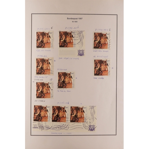 595 - GERMANY WEST 1996 - 1999 SPECIALIZED COLLECTION of over 2000 mint, never hinged mint and used stamps... 