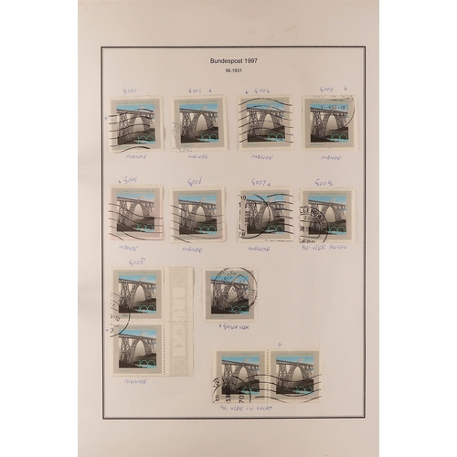 595 - GERMANY WEST 1996 - 1999 SPECIALIZED COLLECTION of over 2000 mint, never hinged mint and used stamps... 