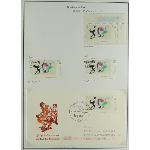 596 - GERMANY WEST 2000 - 2004 SPECIALIZED COLLECTION of 1500+ mint, never hinged mint and used stamps, mi... 