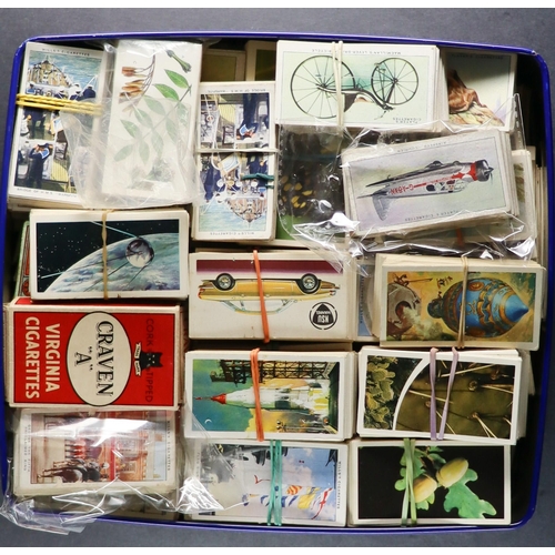 6 - CIGARETTE AND TEA CARD HOARD. Many 1000s of cards in boxes, tins and tubs. Mainly loose but some mod... 
