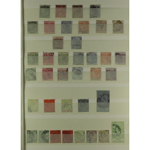 601 - GIBRALTAR 1886 - 1933 COLLECTION of over 75 used stamps on protective pages, values to 8s & 10s, qui... 