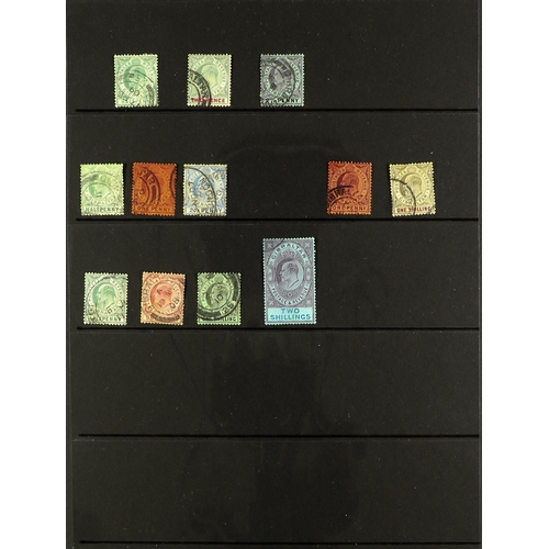 603 - GIBRALTAR 1886 - 1935 USED COLLECTION of around 60 stamps on protective pages, cat £1200+. Lot 603 [... 